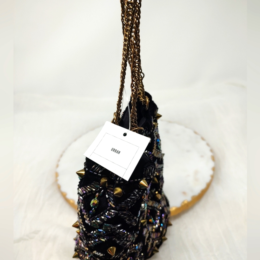 NWT Urban Outfitters Keira Embellished Small Bucket Bag - Picture 3 of 8